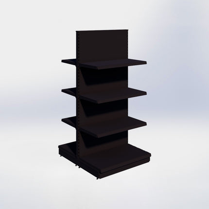 Middenstelling – H215 x B100 x D57 cm - 4 niveaus - Zwart