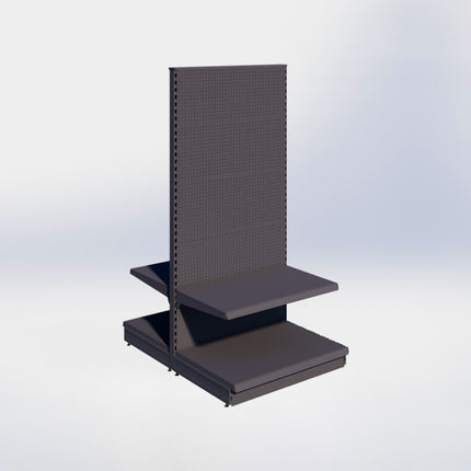 Middenstelling perforatie – H215 x B100 x D67 cm - 2 niveaus - Antraciet