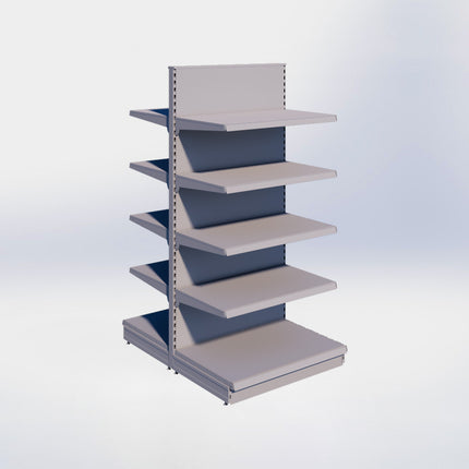 Middenstelling – H215 x B100 x D67 cm - 5 niveaus - Grijs