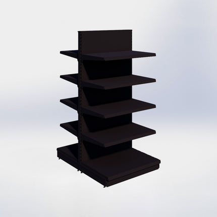 Middenstelling – H215 x B100 x D67 cm - 5 niveaus - Zwart