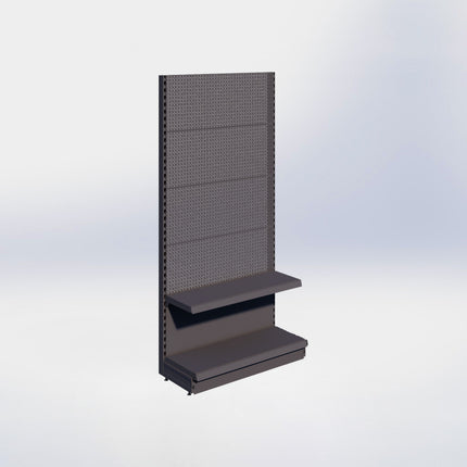 Wandstelling perforatie - H215 x B100 x D37 cm - 2 niveaus - Antraciet