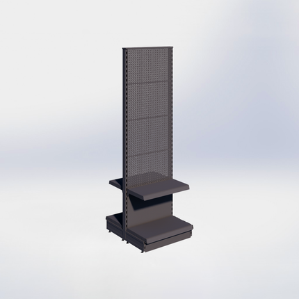 Middenstelling perforatie - H215 x B66,5 x D37 cm - 2 niveaus - Antraciet