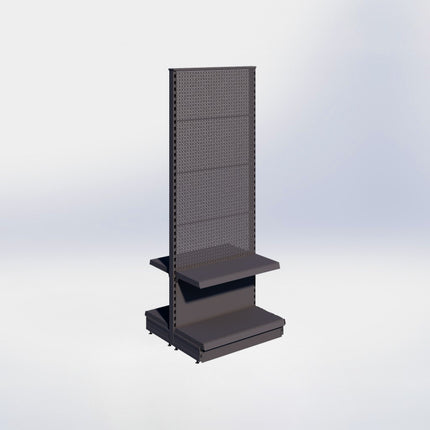 Middenstelling perforatie - H215 x B80 x D37 cm - 2 niveaus - Antraciet