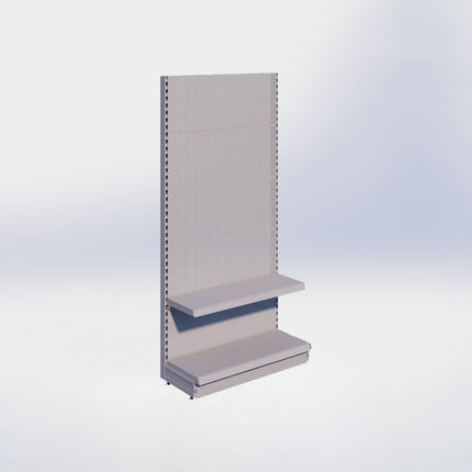 Wandstelling perforatie - H215 x B100 x D37 cm - 2 niveaus - Grijs