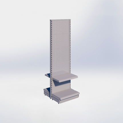 Middenstelling perforatie - H215 x B66,5 x D37 cm - 2 niveaus - Grijs