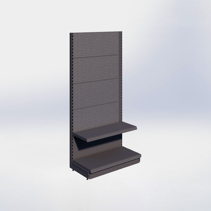 Wandstelling perforatie - H215 x B100 x D47 cm - 2 niveaus - Antraciet