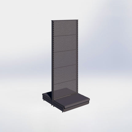 Middenstelling perforatie - H215 x B80 x D47 cm - 1 niveau - Antraciet