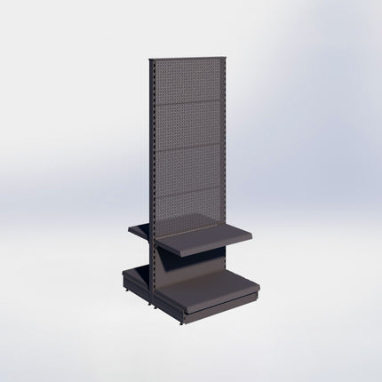 Middenstelling perforatie - H215 x B80 x D47 cm - 2 niveaus - Antraciet