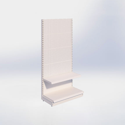 Wandstelling perforatie - H215 x B100 x D47 cm - 2 niveaus - Crème wit