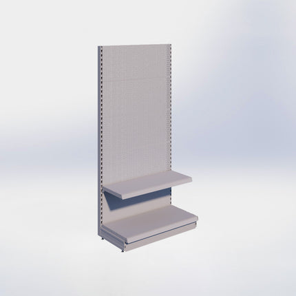 Wandstelling perforatie - H215 x B100 x D47 cm - 2 niveaus - Grijs