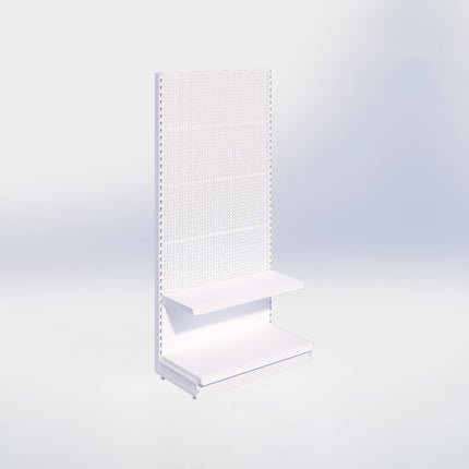 Wandstelling perforatie - H215 x B100 x D47 cm - 2 niveaus - Wit