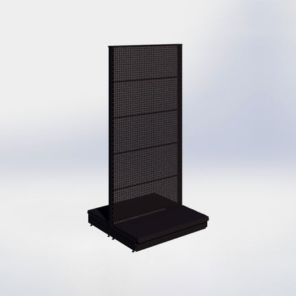 Middenstelling perforatie – H215 x B100 x D47 cm - 1 niveau - Zwart