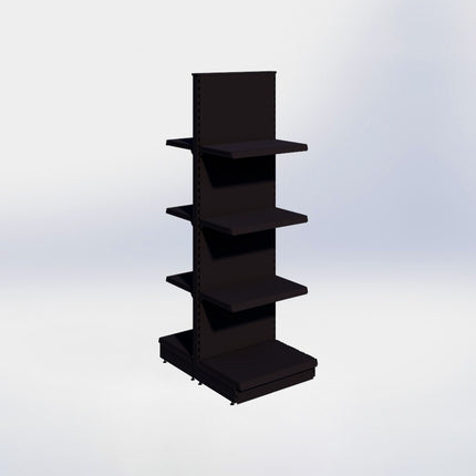 Middenstelling - H215 x B66,5 x D47 cm - 4 niveaus - Zwart