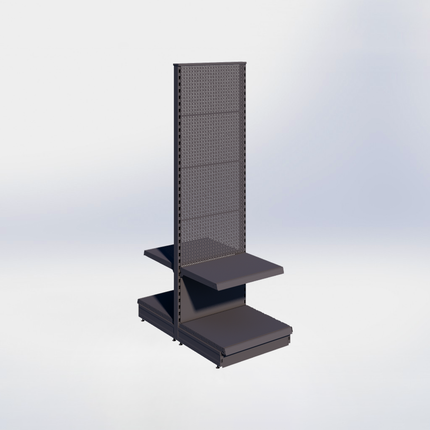 Middenstelling perforatie - H215 x B66,5 x D57 cm - 2 niveaus - Antraciet