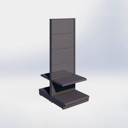 Middenstelling perforatie - H215 x B80 x D57 cm - 2 niveaus - Antraciet