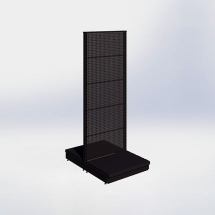 Middenstelling perforatie - H215 x B80 x D57 cm - 1 niveau - Zwart