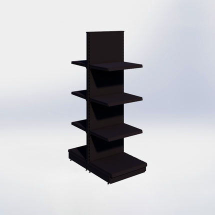 Middenstelling - H215 x B66,5 x D57 cm - 4 niveaus - Zwart