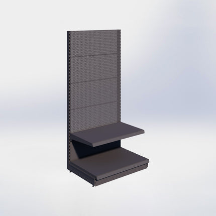 Wandstelling perforatie - H215 x B100 x D67 cm - 2 niveaus - Antraciet