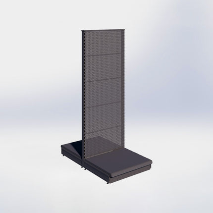 Middenstelling perforatie - H215 x B80 x D67 cm - 1 niveau - Antraciet