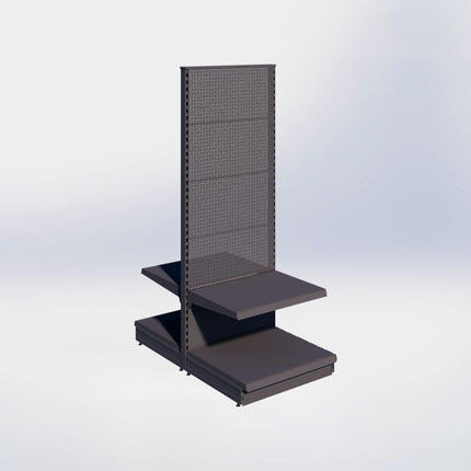 Middenstelling perforatie - H215 x B80 x D67 cm - 2 niveaus - Antraciet