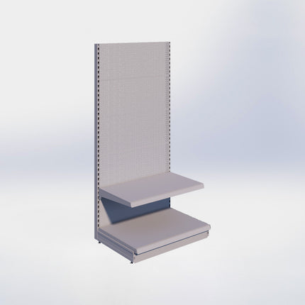 Wandstelling perforatie - H215 x B100 x D67 cm - 2 niveaus - Grijs