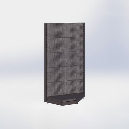 Hoekstelling perforatie - H215 x B140 x D47 cm - 1 niveau - Antraciet