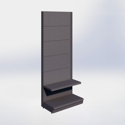 Wandstelling perforatie - H250 x B100 x D47 cm - 2 niveaus - Antraciet