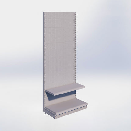 Wandstelling perforatie - H250 x B100 x D47 cm - 2 niveaus - Grijs