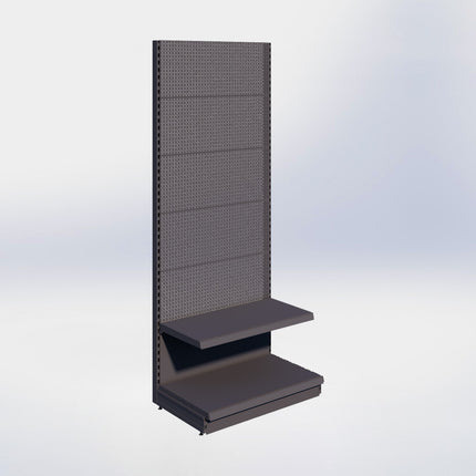 Wandstelling perforatie - H250 x B100 x D57 cm - 2 niveaus - Antraciet