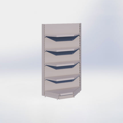 Hoekstelling - H250 x B140 x D57 cm - 5 niveaus - Grijs