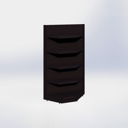 Hoekstelling - H215 x B140 x D57 cm - 5 niveaus - Zwart