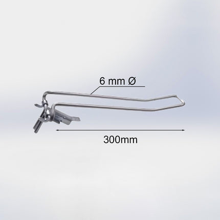 FOLDING HOOK DOUBLE 30CM 6MM THICK
