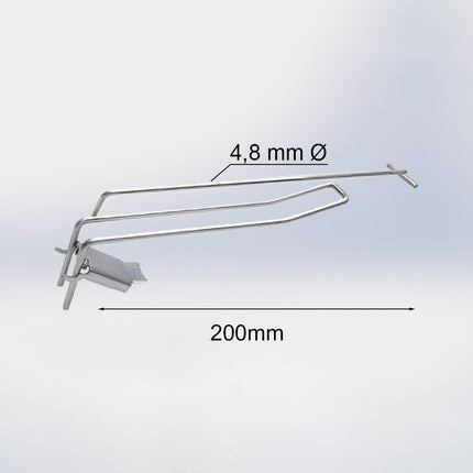 Klaphaak dubbel met T-bar (50 stuks) - 200 mm - 4,8 mm ø