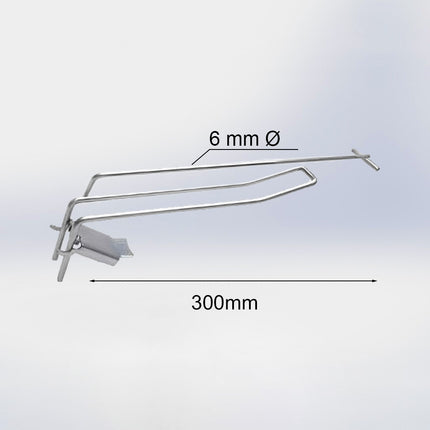 Klaphaak dubbel met T-bar (50 stuks) - 300 mm - 4.8mm ø