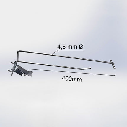 Klaphaak enkel met T-bar (50 stuks) - 400 mm - 4,8 mm ø