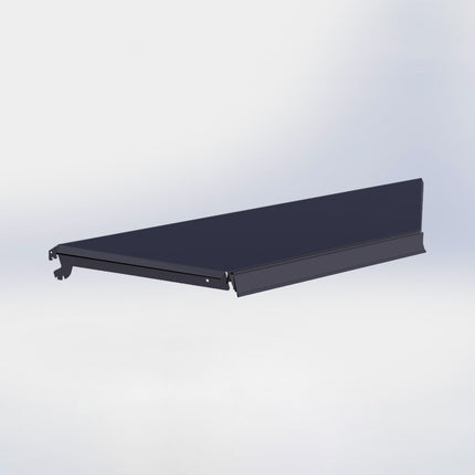 Hoekstelling legplank - L100 x D30 cm - met dragers en prijsetiket - Antraciet