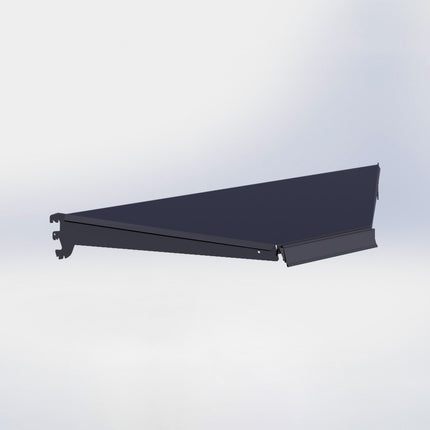 Hoekstelling legplank - L100 x D47 cm - met dragers en prijsetiket - Antraciet