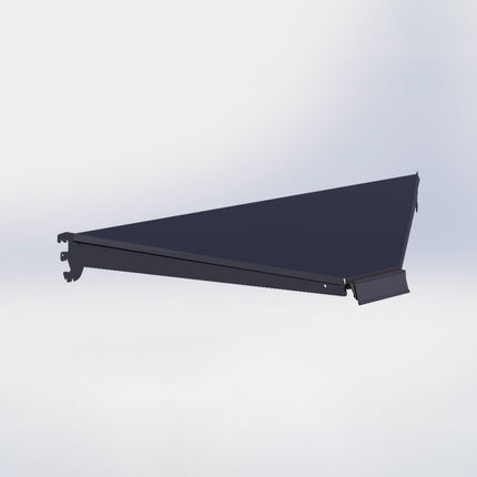 Hoekstelling legplank - L100 x D57 cm - met dragers en prijsetiket - Antraciet