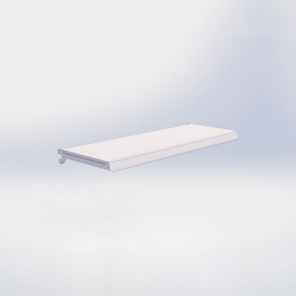 Legplank - L100 x D37 cm - met dragers en prijsetiket - Crème wit