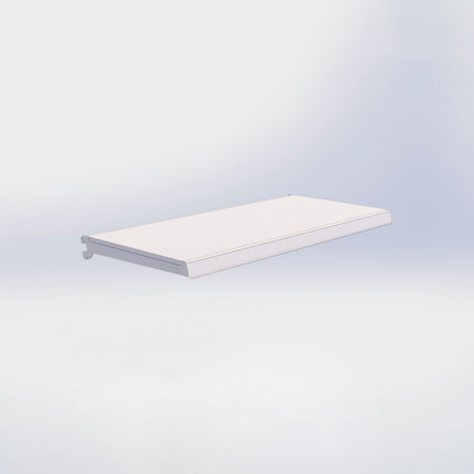 Legplank - L100 x D47 cm - met dragers en prijsetiket - Crème wit