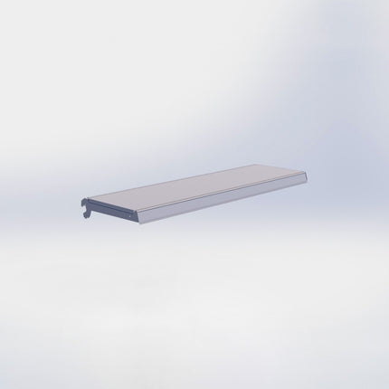 Legplank - L100 x D30 cm - met dragers en prijsetiket - Grijs