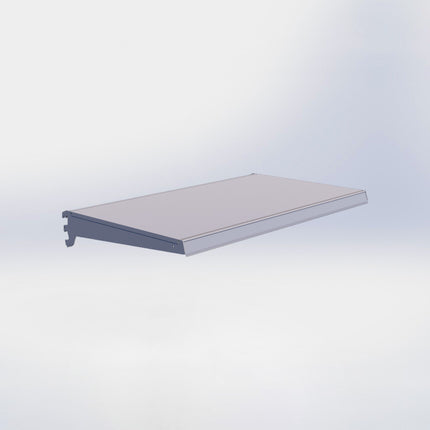 Legplank - L100 x D57 cm - met dragers en prijsetiket - Grijs