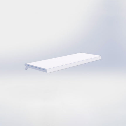 Legplank - L100 x D37 cm - met dragers en prijsetiket - Wit