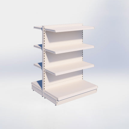 Middenstelling - H140 x B100 x D47 cm - 4 niveaus - Crème wit