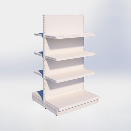 Middenstelling - H180 x B100 x D47 cm - 4 niveaus - Crème wit