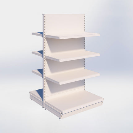 Middenstelling - H180 x B100 x D57 cm - 4 niveaus - Crème wit