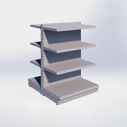 Middenstelling - H140 x B100 x D57 cm - 4 niveaus - Grijs