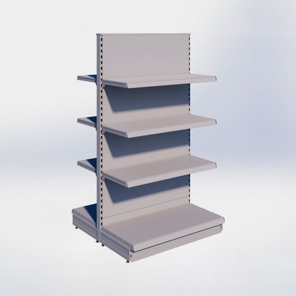 Middenstelling - H180 x B100 x D47 cm - 4 niveaus - Grijs