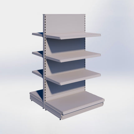 Middenstelling - H180 x B100 x D57 cm - 4 niveaus - Grijs