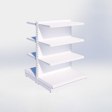 Middenstelling - H140 x B100 x D57 cm - 4 niveaus - Wit